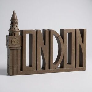 At Home Brown London Decorative Tabletop Sculpture NWT